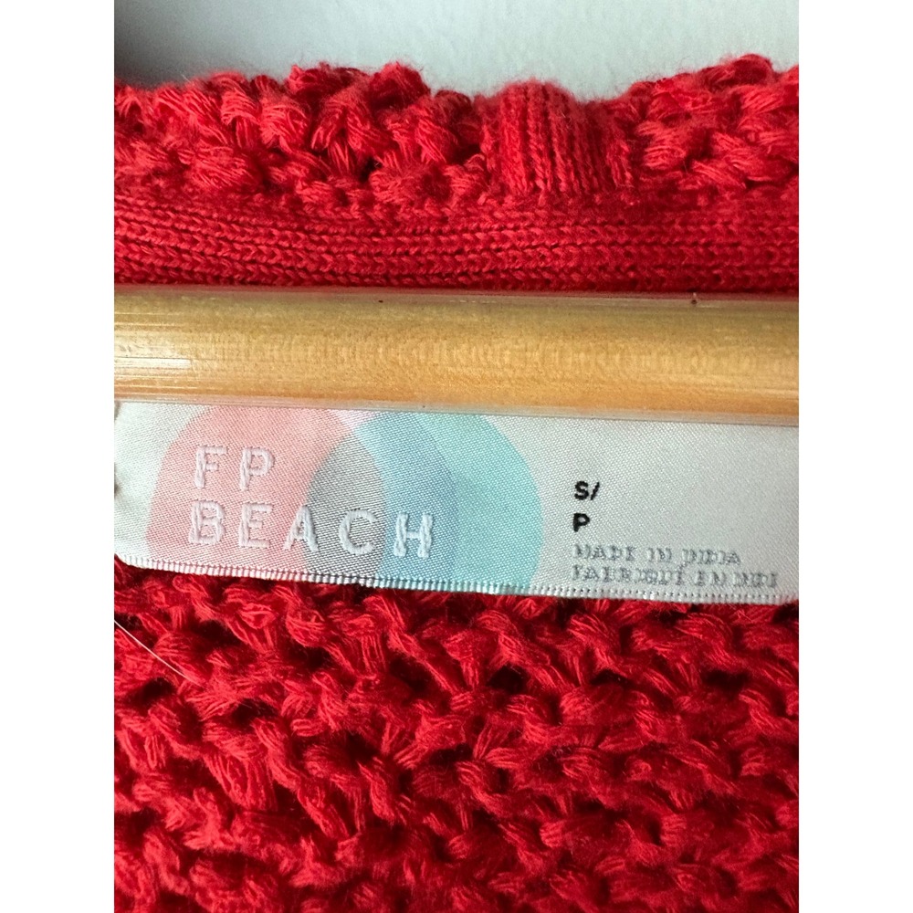 Free People Beach Ainsley Red Sweater Mini Tunic Dress Size Small - Picture 6 of 7